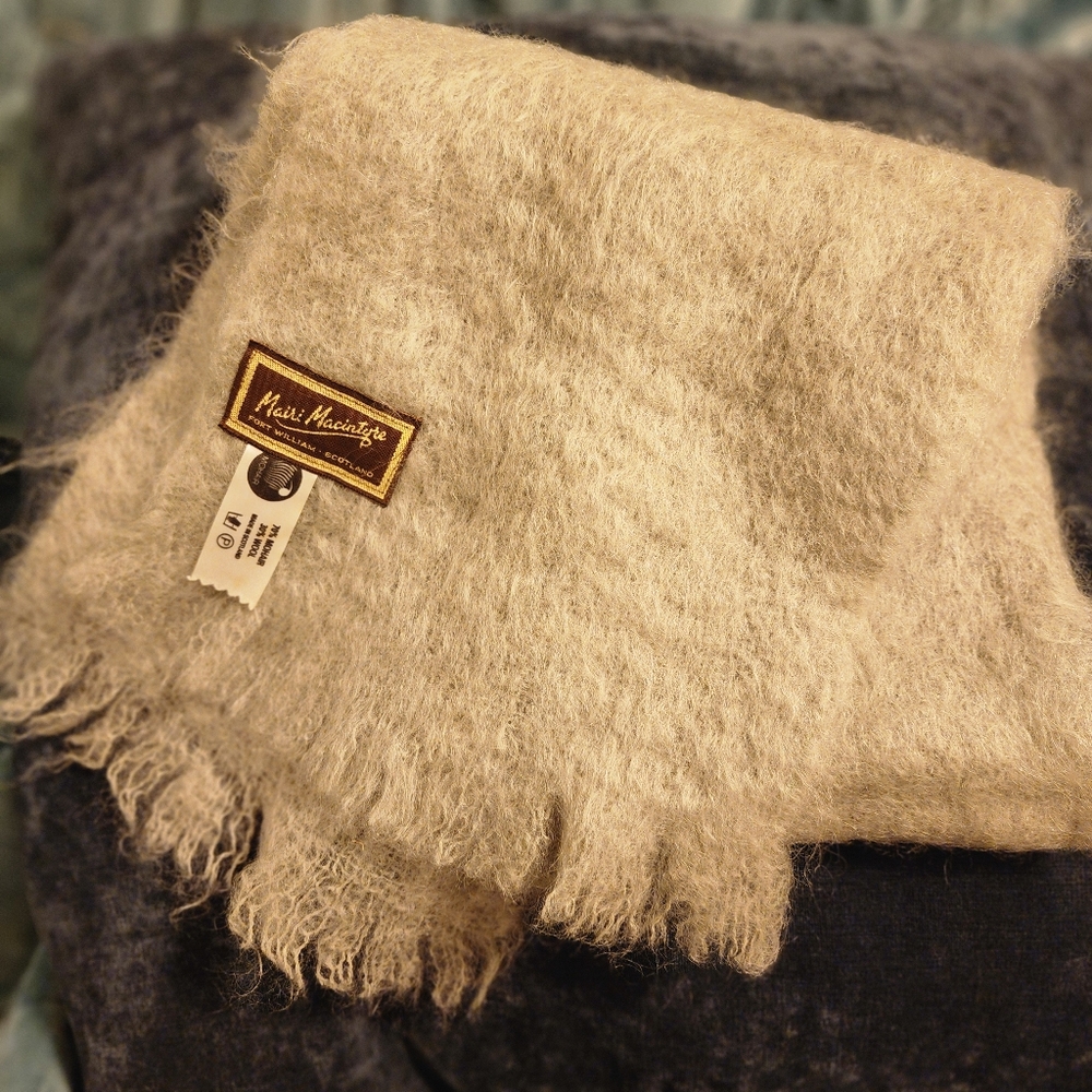 Mairi McIntyre Vintage Mohair Scarf Light Sage Green